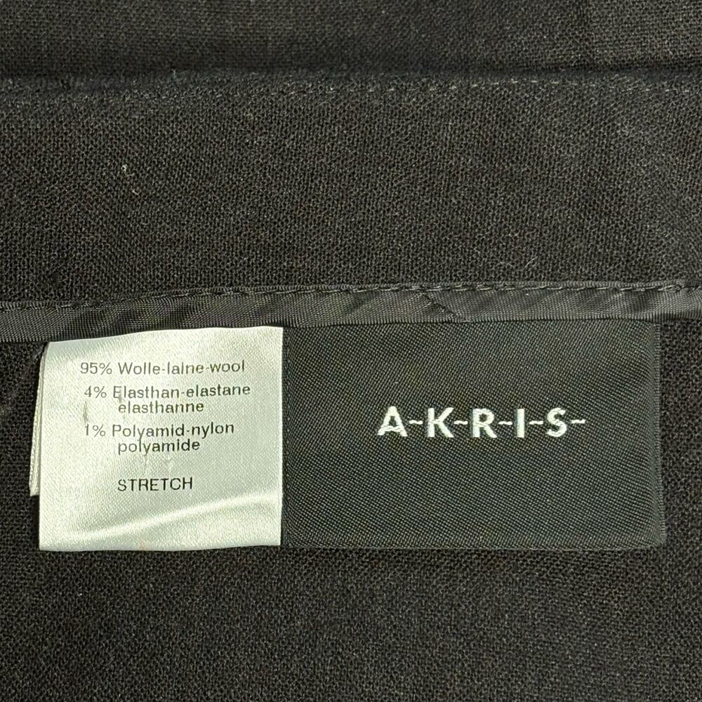 Akris Black Stretch Wool Straight Leg Trousers Size 12 - Picture 3 of 8